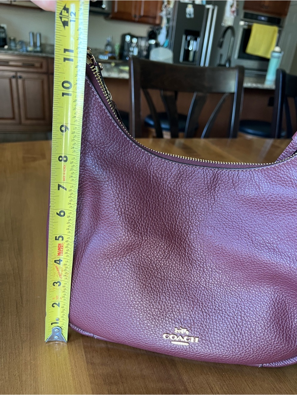 EUC Coach Jules Hobo Bag, Pebbled Leather in Burgundy/Maroon/Wine. - Picture 11 of 12